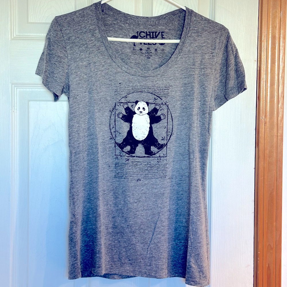 Leonardo Da Vinci style Panda tee from The Chive (iykyk). Ladies size Medium 🐼🖤